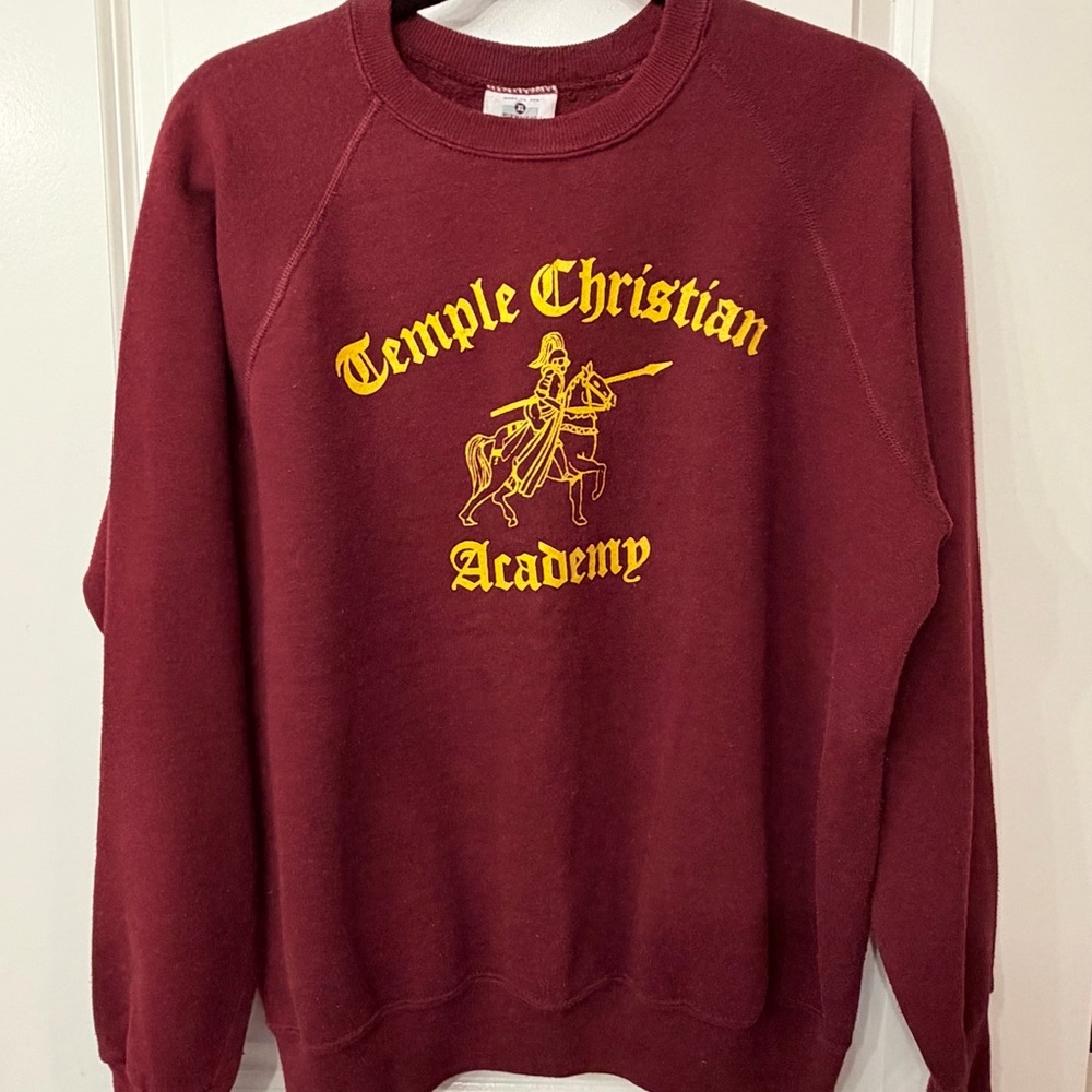 Vintage Lee Maroon Crewneck Sweatshirt with Yellow Crest